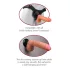 Real Feel Deluxe No.1 - vibrator realist cu testicule - silicon bej