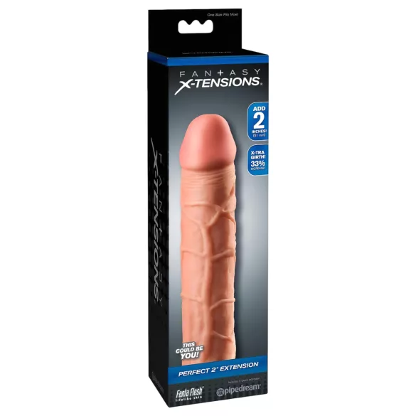 Pipedream - X-TENSION Perfect 2 - manșon penian realist (20,3 cm, culoare naturală)