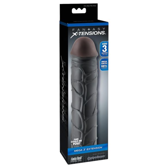 X-TENSION Mega 3 - prelungitor penis realist - 22,8 cm - negru