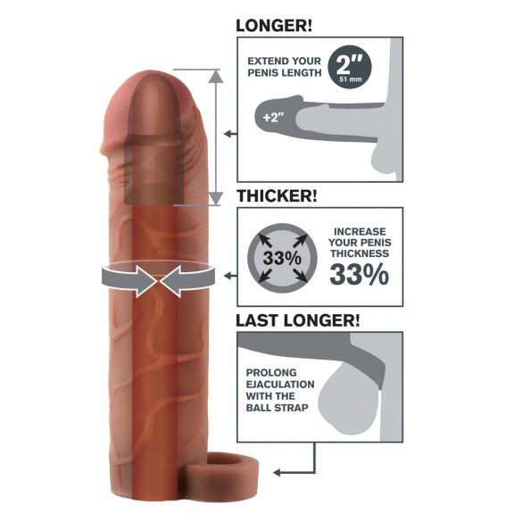 X-TENSION Perfect 2 - mânecă penis cu inel - extensie 19cm
