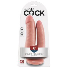 King Cock Double Penetrator - dildo dublu realist (natur)