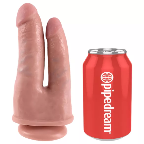 King Cock Double Penetrator - dildo dublu realist - silicon natur