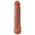King Cock 15 - dildo gigant (38cm) - natural închis