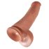 King Cock 15 - dildo gigant (38cm) - natural închis