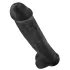 King Cock 15 - dildo cu ventuză și testicule (38 cm, negru)