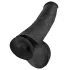 King Cock 15 - dildo cu ventuză și testicule (38 cm, negru)