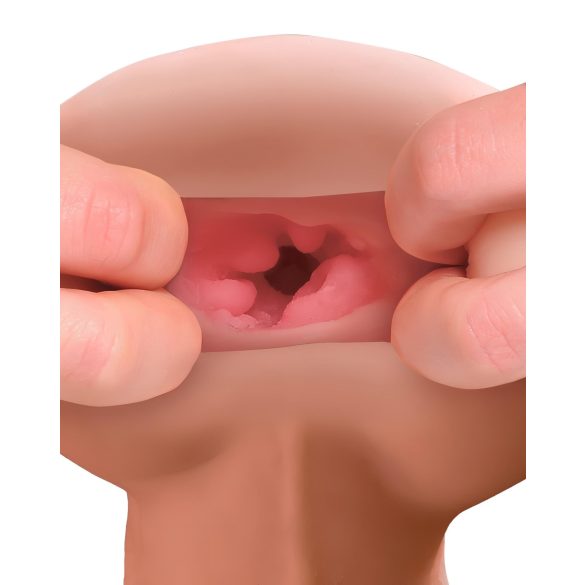 PDX Reach Around - masturbator 2în1 și extensie penis - silicon natur