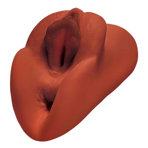 PDX - Masturbator 2in1 realist - orificiu dublu - silicon maro