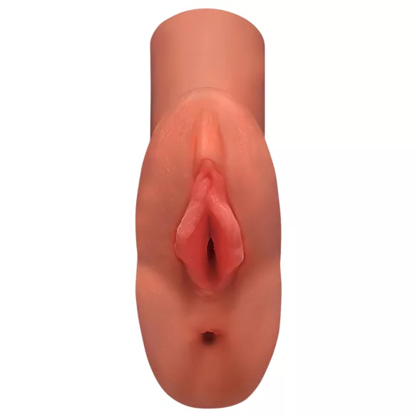 PDX - Masturbator dublu 2 în 1 realist - nuanță închisă