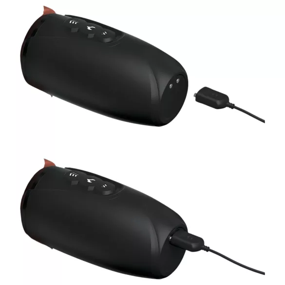 King Cock Plus 7,5 - dildo realist cu vibrații și testicule - maro