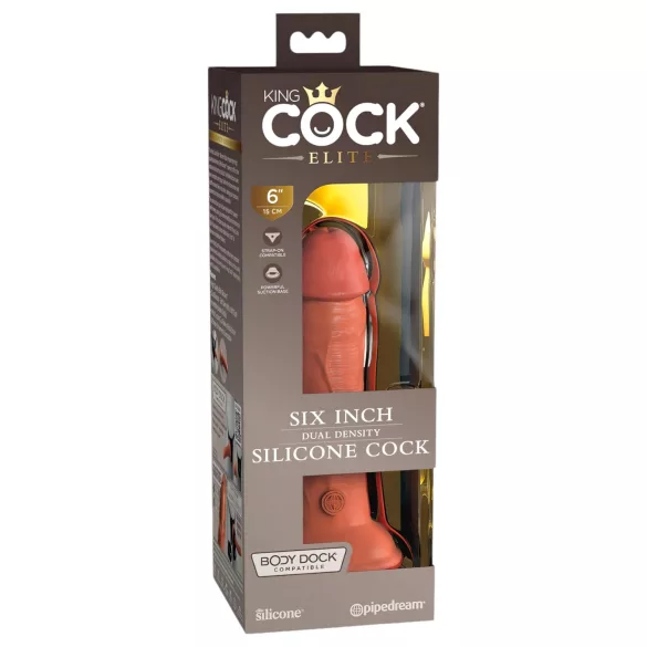 King Cock Elite 6 - dildo realist cu ventuză - 15cm - negru
