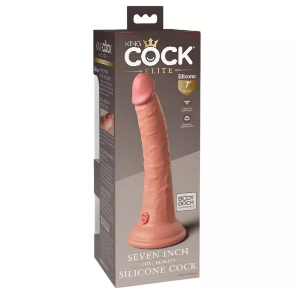 King Cock Elite - dildo realist cu ventuză - 18 cm - culoare naturală