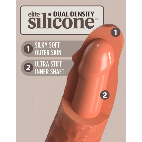 King Cock Elite 8 - dildo cu ventuză - realist - 20cm - maro închis