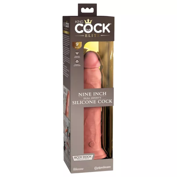 King Cock Elite 9 - dildo realist cu ventuză - 23cm - culoare naturală