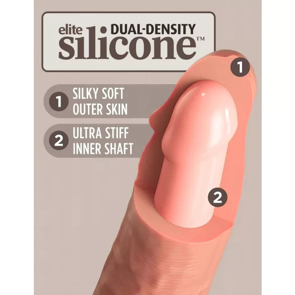 King Cock Elite 9 - dildo realist cu ventuză - 23cm - culoare naturală