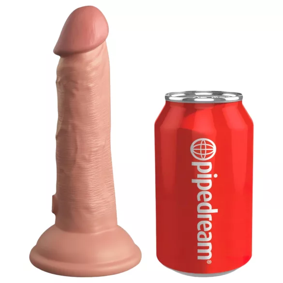 King Cock Elite 6 - vibrator cu ventuză (15 cm) - natur