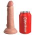 King Cock Elite 6 - vibrator cu ventuză (15cm) - natural