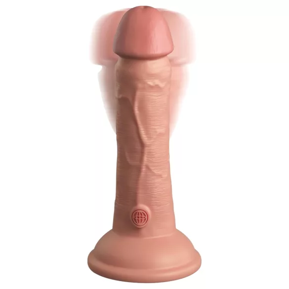 King Cock Elite 6 - vibrator cu ventuză (15 cm) - natur