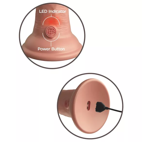 King Cock Elite 8 - vibrator cu ventuză - 20cm - culoare naturală