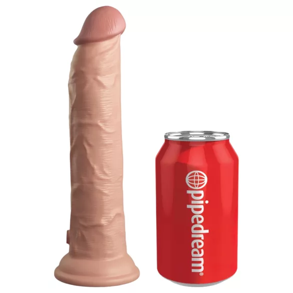 King Cock Elite 9 - vibrator cu ventuză - real - 23cm - culoare naturală