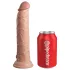 King Cock Elite 9 - vibrator cu ventuză - real - 23cm - culoare naturală
