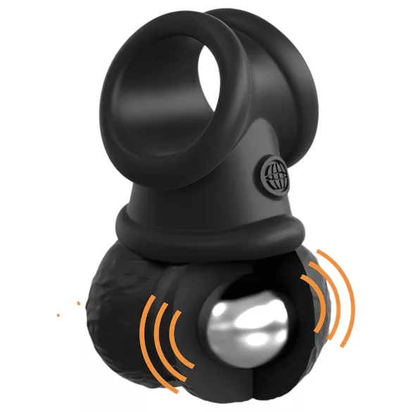 King Cock Crown Jewels - inel vibratoare pentru penis (negru)