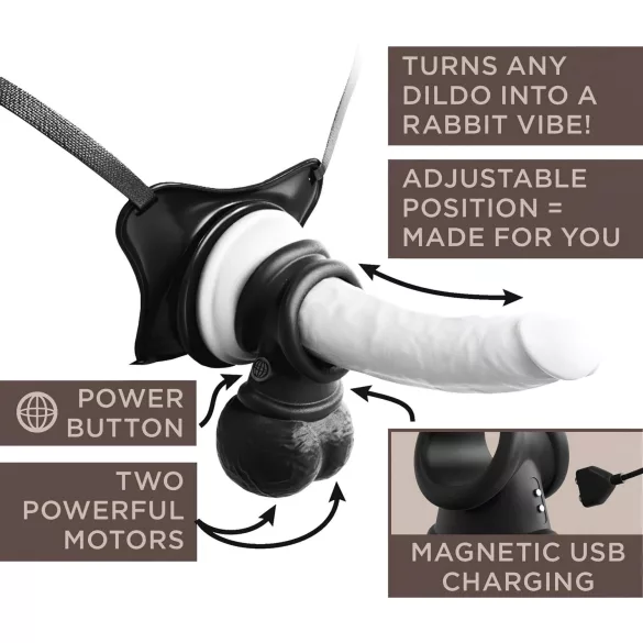 King Cock Crown Jewels - inel vibratoare pentru penis (negru)