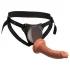 King Cock Elite Comfy - dildo cu ham pentru strap-on - culoare natur închis