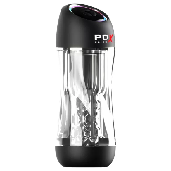 PDX ViewTube Pro - masturbator cu aspirație și vibrații (negru)