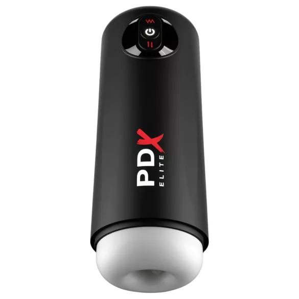 PDX Elite - masturbator automat cu vibrații și pistonare - negru