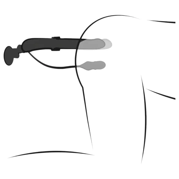 Fetish - vibrator cu mișcare de împingere - negru