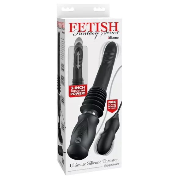 Fetish - vibrator cu mișcare de împingere - negru