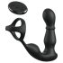 Anal Fantasy - vibrator anal cu cap rotativ și inel pentru penis - negru