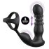 Anal Fantasy - vibrator anal cu cap rotativ și inel pentru penis - negru