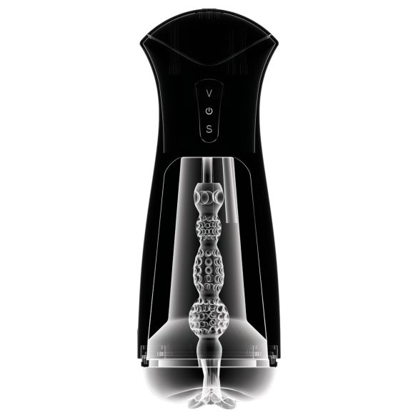 PDX Elite - masturbator cu aspirație și vibrații - negru