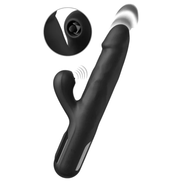 Fetish - vibrator împingător cu 3 motoare (negru)