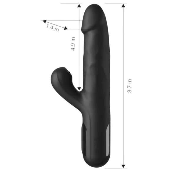 Fetish - vibrator împingător cu 3 motoare (negru)