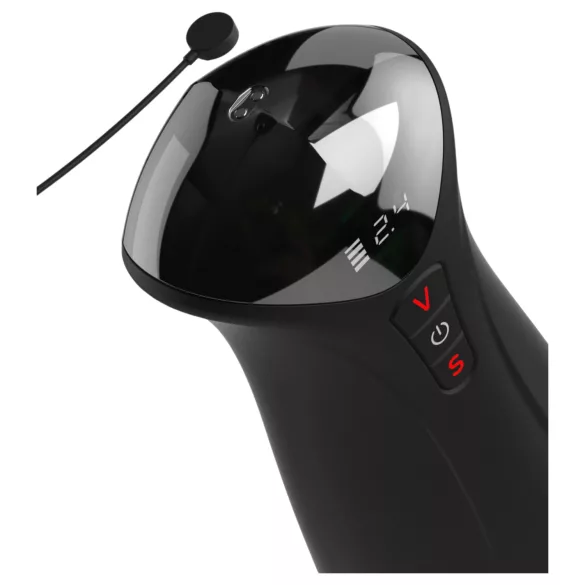 PDX Elite Fuck-O-Mat Pro XL - masturbator vibrator cu aspirație stimulată (negru)