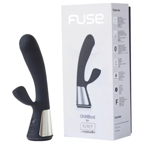 Fleshlight OhMiBod Kiiroo - vibrator cu braț pentru clitoris controlat prin aplicație (negru)