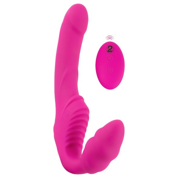 Strepless Strap-On - vibrator cu bretele (roz)