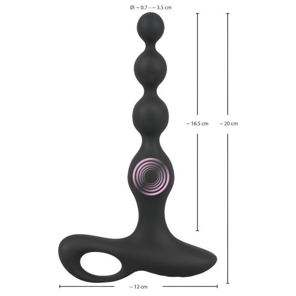 Black Velvets - vibrator anal cu bile - silicon negru