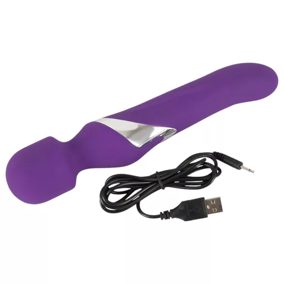 Javida - vibrator masaj 2în1 cu perle - silicon mov