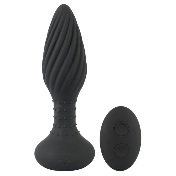 ANOS - vibrator anal cu bile rotative - negru