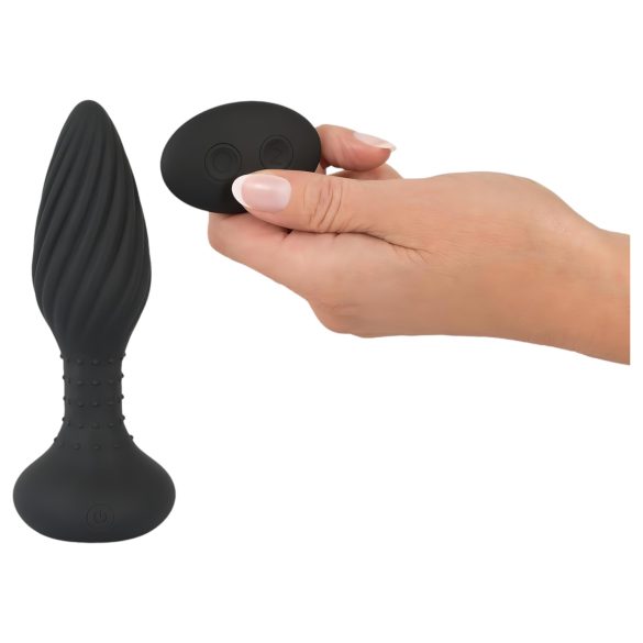 ANOS - vibrator anal cu bile rotative - negru