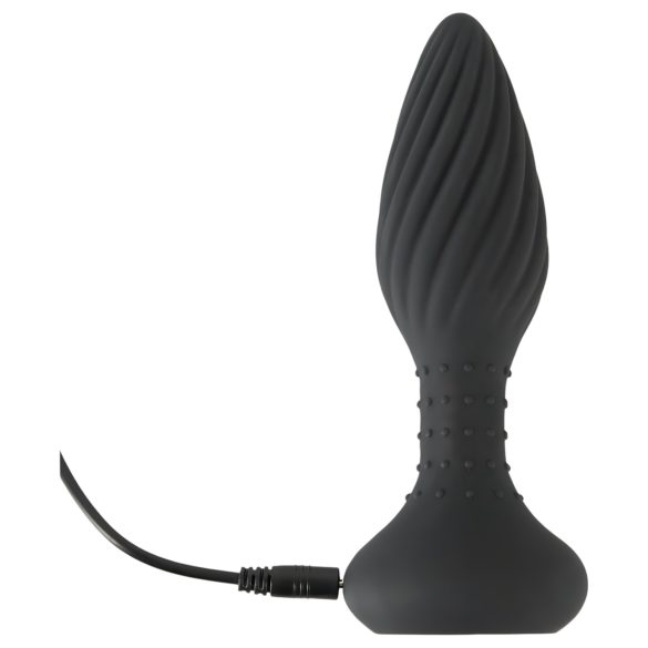 ANOS - vibrator anal cu bile rotative - negru