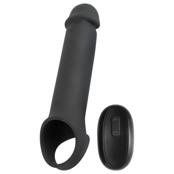 Rebel - mânecă pentru penis cu vibrații, wireless, reîncărcabilă, negru