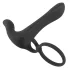 Black Velvets - vibrator cuplu 2în1 și inel pentru penis - reîncărcabil, negru
