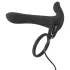 Black Velvets - vibrator cuplu 2în1 și inel pentru penis - reîncărcabil, negru