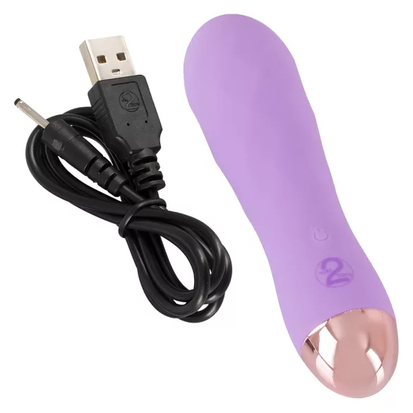 Cuties Mini - vibrator reîncărcabil impermeabil cu textură grilă lila