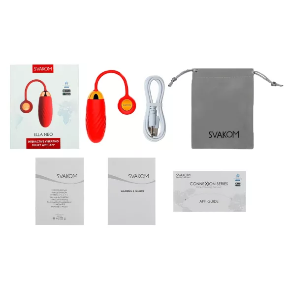 Svakom Ella Neo - Ou vibrator controlat prin aplicație (roșu)